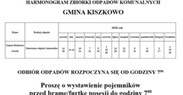 Ilustracja: HARMONOGRAM ZBIÓRKI ODPADÓW KOMUNALNYCH