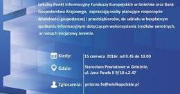Ilustracja: Spotkanie informacyjne „Inicjatywa JEREMIE – środki zwrotne na rowój własnej firmy