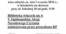 Ilustracja: Narodowe czytanie Quo vadis w Kiszkowie