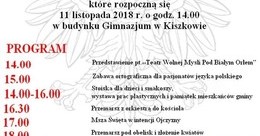 Ilustracja: 100-lecie odzyskania Niepodległości - obchody w Kiszkowie; 11.11.2018