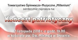 Ilustracja: Zaproszenie na Koncert patriotyczny w Sławnie; 17.11.2018